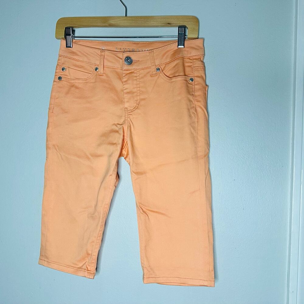 LIVERPOOL Women’s Light Sherbet Orange Prudence Pedal Pusher Jeans Size 2